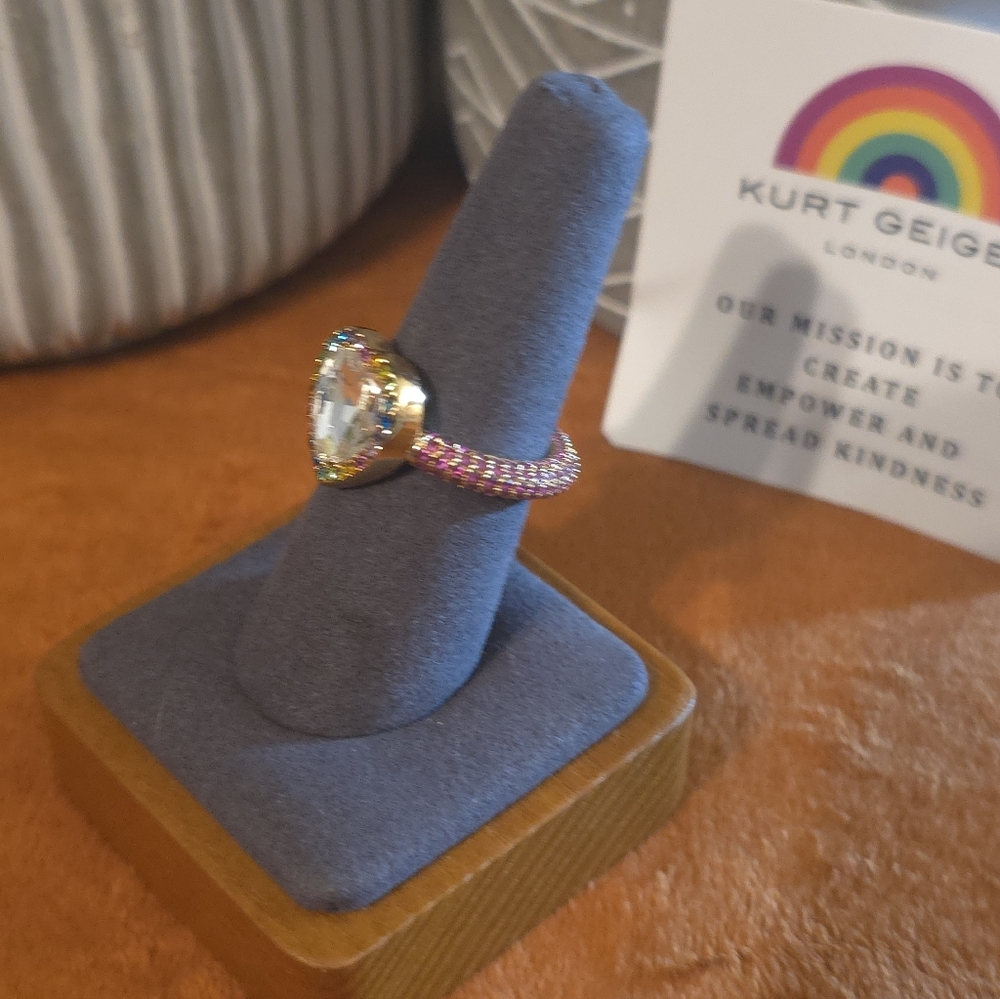 Kurt Geiger Heart Ring with Colorful Stones - Picture 7 of 13